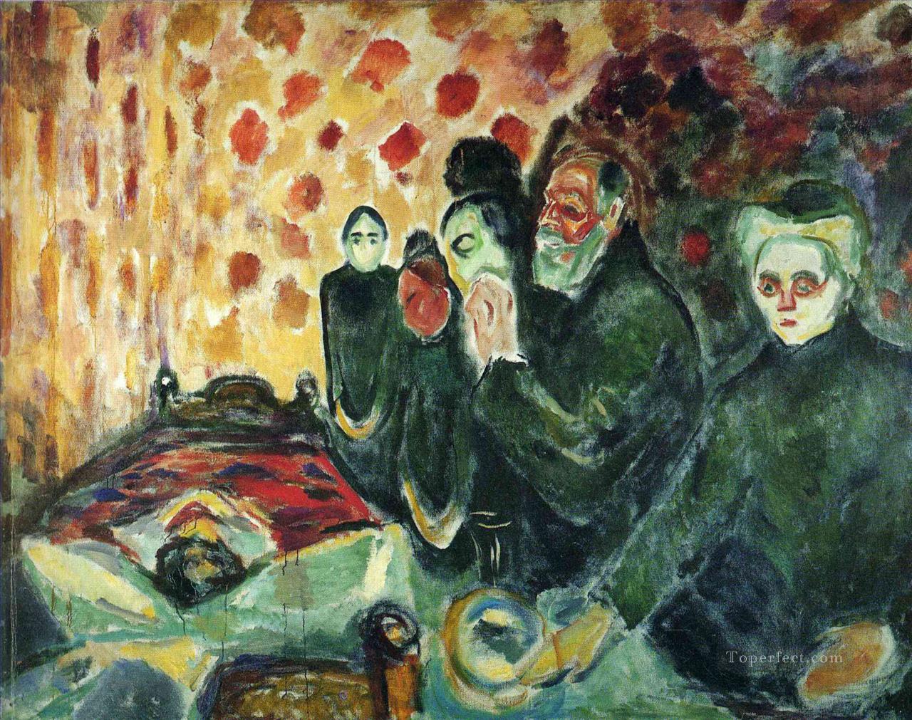 by the deathbed fever i 1915 Edvard Munch Oil Paintings